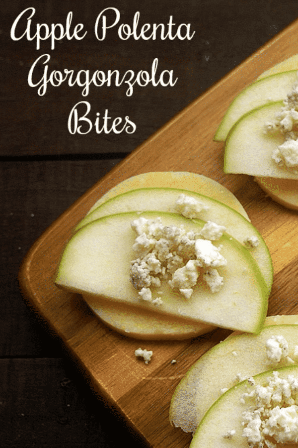 Apple polenta gorgonzola bites