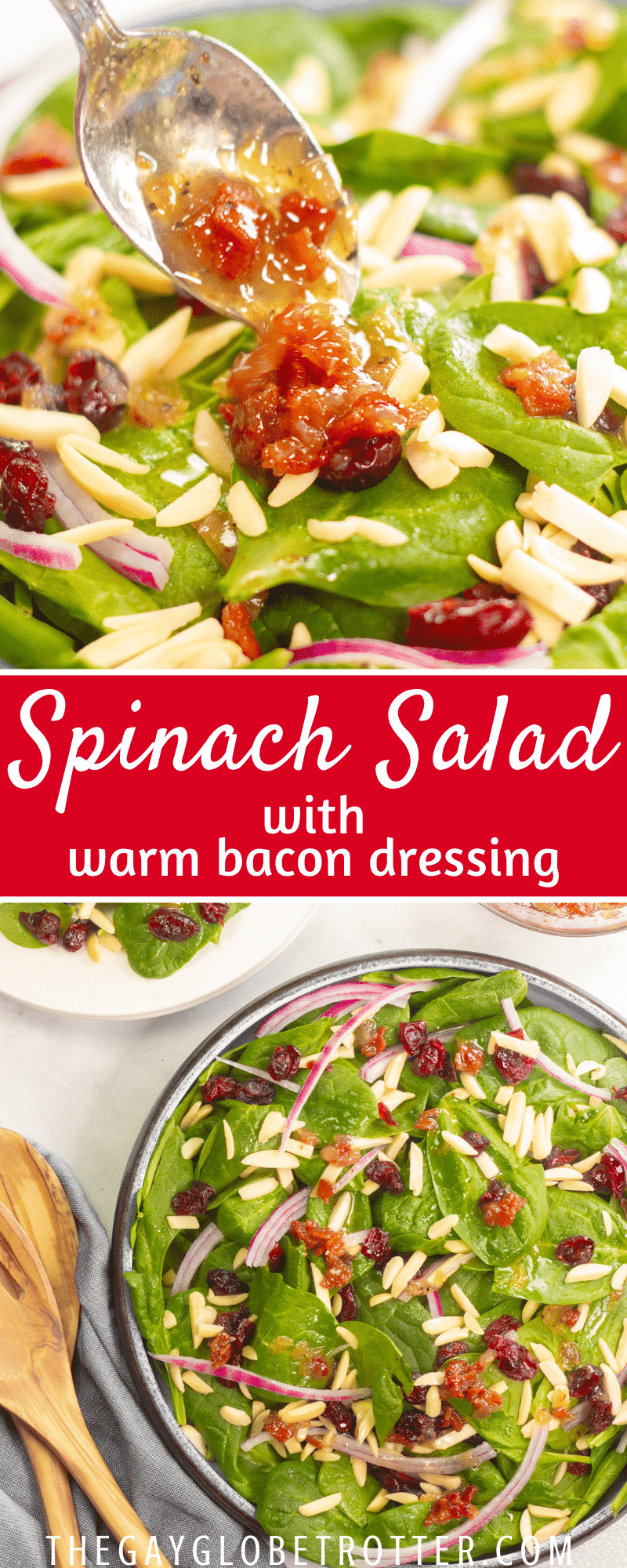 Spinach Cranberry Salad with Warm Bacon Dressing The Gay Globetrotter