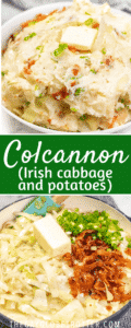 A collage of colcannon pictures with text overlay.