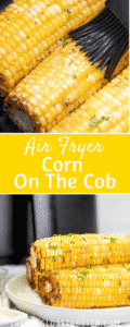 Two images of corn on the cob with text overlay.