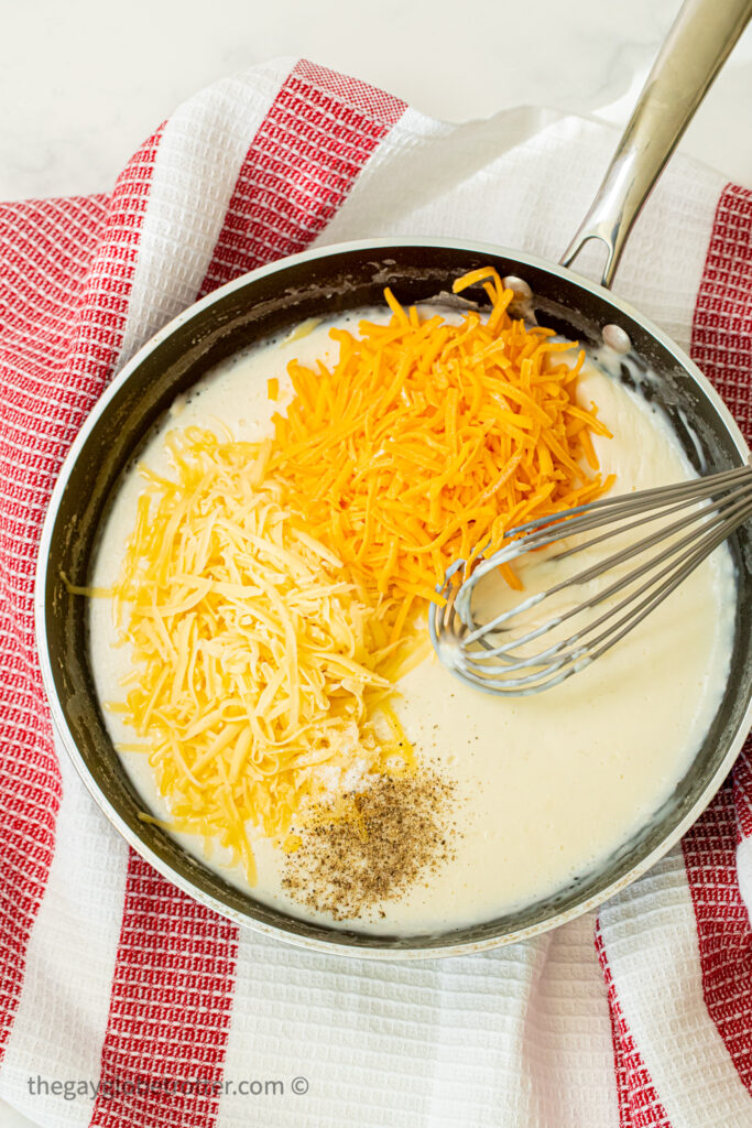 Cheese in a cream sauce.