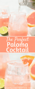 Two images of paloma cocktails with text overlay.