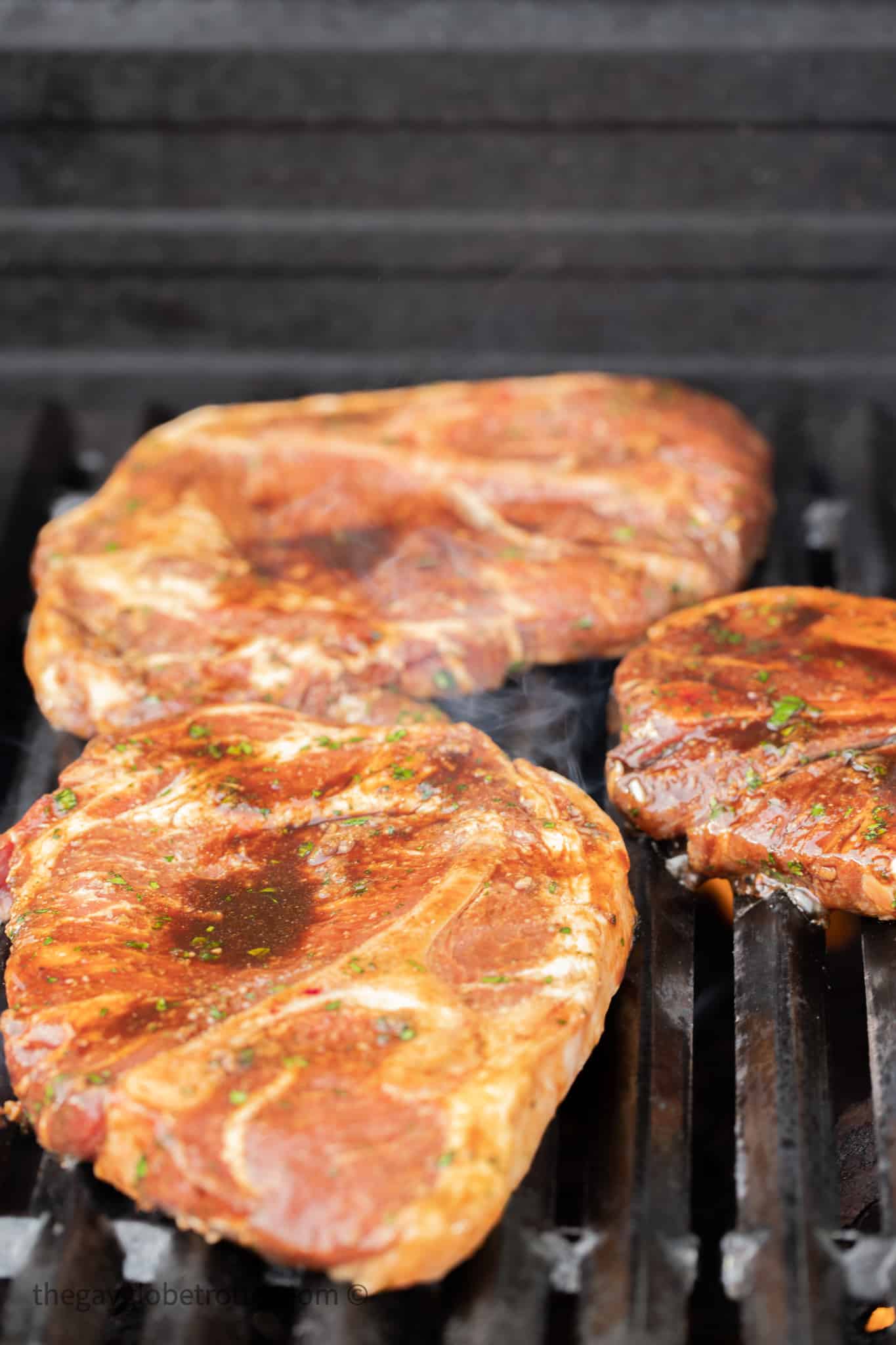 Grilled Pork Shoulder Steaks {The Best Marinade!} The Gay Globetrotter