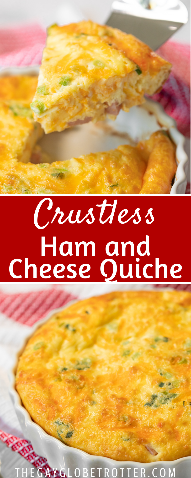 Crustless Ham and Cheese Quiche {5 Ingredients!} The Gay Globetrotter