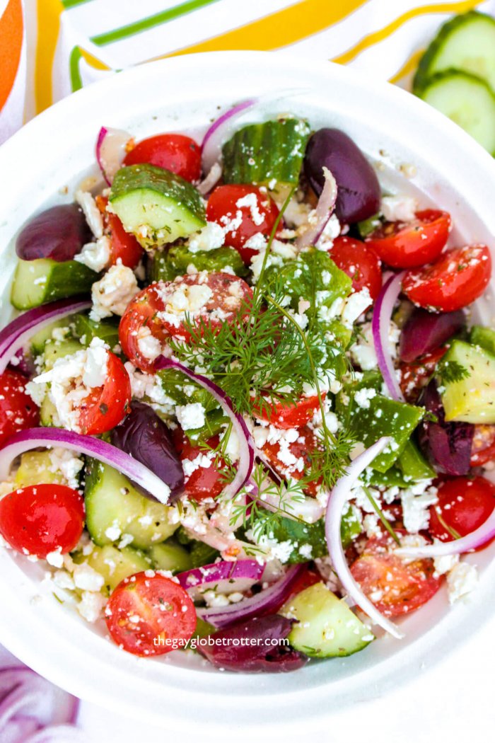 This easy greek salad is one of my favorites!