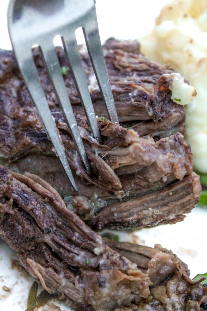 Tender beef short ribs braised with wine